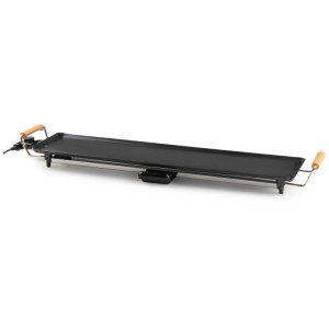 Domo Teppanyaki grill da tavolo DO8313TP, grill elettrico con rivestimento antiaderente e manici effetto legno.