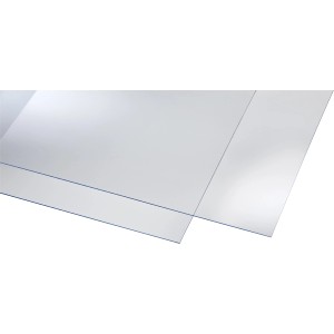 Vetro per hobby trasparente 0,2 cm, 50x25 cm, ideale per progetti fai da te e come copertura in plastica.