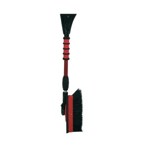 Balai à neige Mallory avec grattoir à glace, extensible jusqu'à 85 cm, couleurs rouge et bleu.