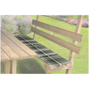 Coussins d'assise à carreaux WEKA, lot de 2 pour banc de jardin. Coussin d'assise à carreaux confortable.