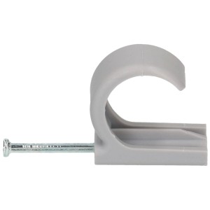 Collier de serrage universel gris, 16-20 mm, pour fixation de câbles.