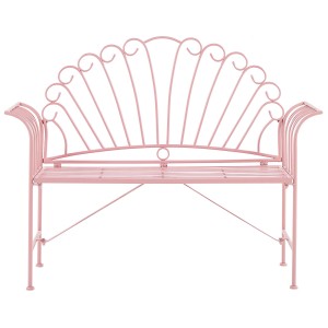 Délicat banc de jardin Beliani Cavinia en métal rose de style Art nouveau.