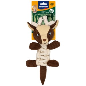 Vitakraft Knotentier Reh Forest Love Cord, Hundespielzeug aus Cord mit Seilbauch und Baumwolltau.