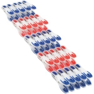 Leifheit mollette da bucato, 25 pezzi, blu e rosse, per asciugare delicatamente il bucato.