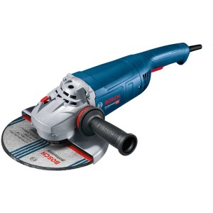 Meuleuse d'angle Bosch Professional GWS 22-230 J avec disque à meuler et poignée supplémentaire.