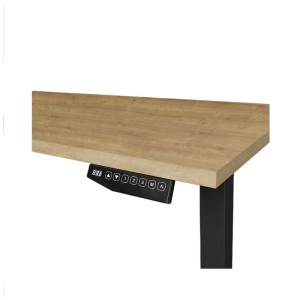 Contini Bürotisch höhenverstellbar Eiche Schwarz 64,5 - 130 x 180 x 80 cm