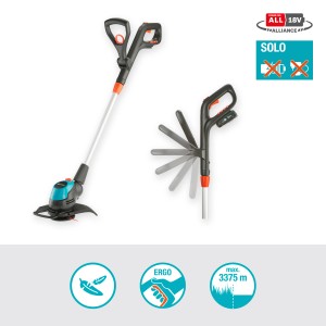 Gardena Akku-Trimmer EasyCut 23/18V P4A solo, con asta regolabile. Tagliabordi a batteria per bordi del prato.