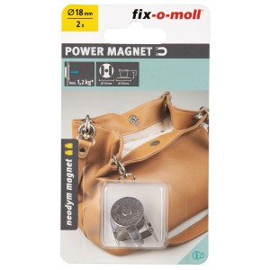 Chiusura magnetica Fix-o-moll in neodimio, 2 pezzi, argento, per borse e accessori.