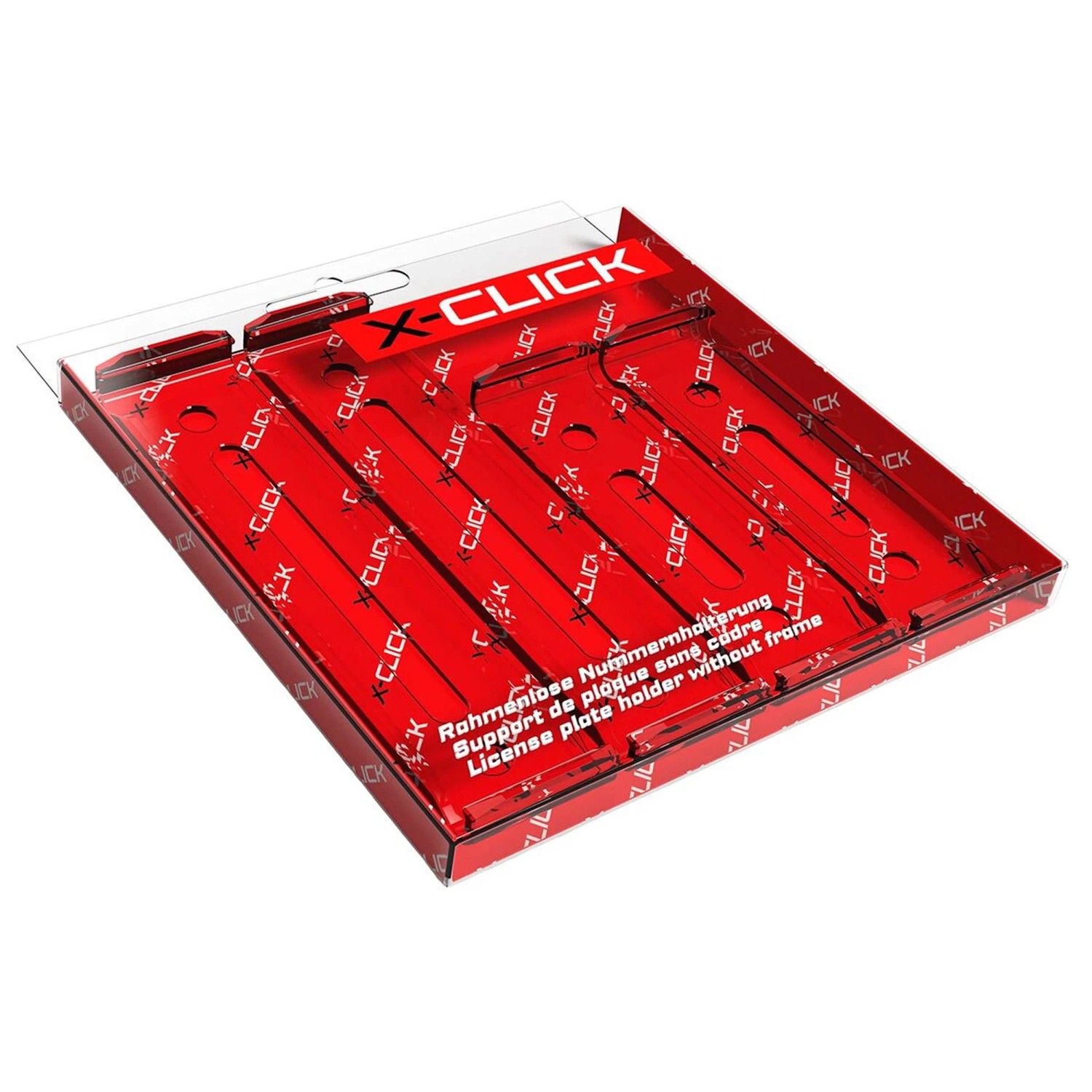 X-Click Nummernhalter rahmenlos Transparent 30 x 8 cm / 50 x 11 cm