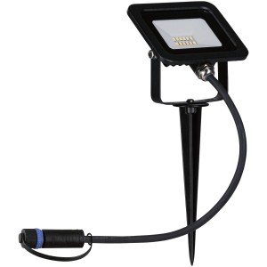 Faretto da esterno Paulmann nero con picchetto, 6,8W, luce bianca calda per illuminazione esterna.