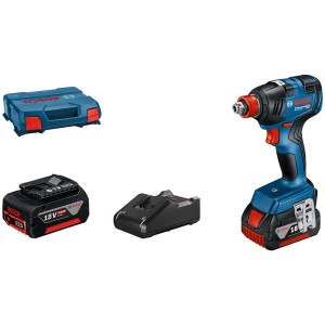 Avvitatore a impulsi a batteria Bosch Professional GDX 18V-200 con batterie, caricabatterie e L-Boxx.