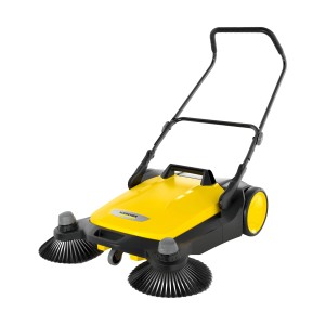 Balayeuse Kärcher S6 Twin avec deux brosses latérales et boîtier jaune.