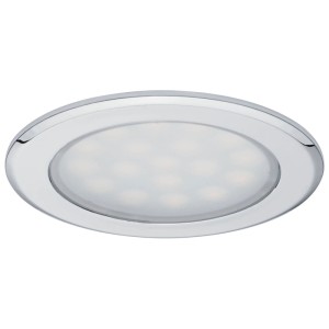 Spot encastrable LED rond Paulmann chromé, lot de 2 pour meubles et armoires de toilette.