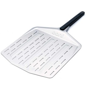 Pelle à pizza perforée Ooni, 30 cm, aluminium avec manche noir. Ustensile de grill pour pizza croustillante.
