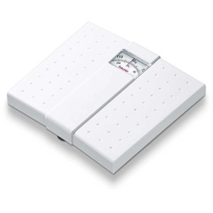 Pèse-personne blanc Beurer MS 01 avec affichage analogique, jusqu'à 120 kg.