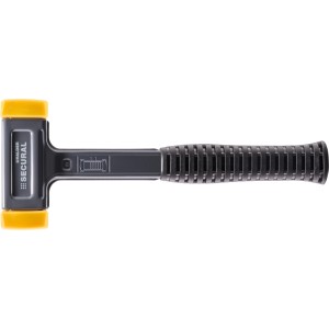 Maillet à embouts souples Secural avec inserts jaunes, 30x40 mm, anti-rebond.