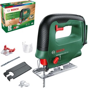 Seghetto alternativo a batteria Bosch UniversalSaw 18V-100 con accessori e confezione.
