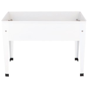 Carré potager surélevé en métal blanc, taille S, idéal pour jardin et balcon.