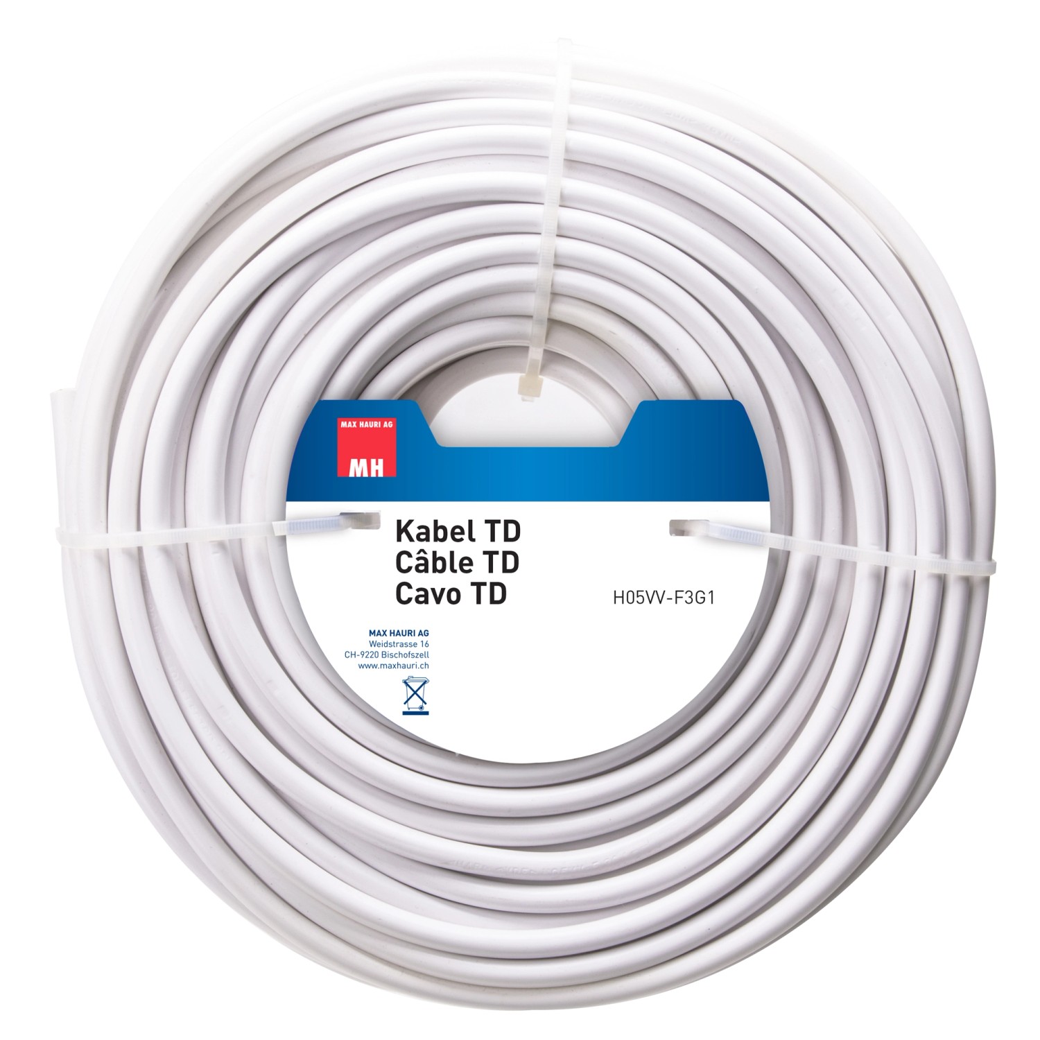 Td-Kabel 2x1.5 LN PVC weiss Eca 