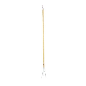 Cultivateur à long manche en acier inoxydable avec manche en frêne, longueur 155 cm.