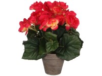Mica Decorations Kunstpflanze Begonie Dunkelrosa Topf Ø 20 cm / Höhe 25 cm