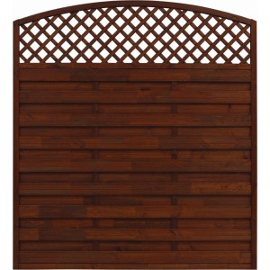 Sichtschutzzaun Element Bordeaux Braun mit Kreuzgitter, 180x180 cm.