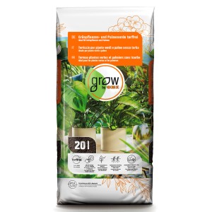 Sac de terreau GROW by OBI sans tourbe (20 l) pour plantes vertes et palmiers.