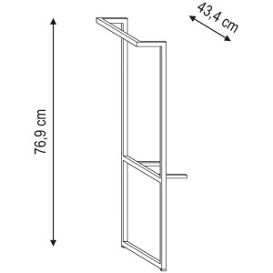 Cadre en fer noir mat York avec porte-serviettes pour meubles de salle de bain style industriel.