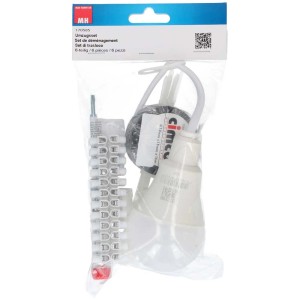Kit de déménagement 6 pièces pour installation de lampe avec lampe LED, ruban isolant, bornes, testeur de tension et colliers de serrage.