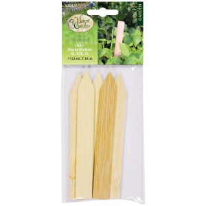 Étiquettes pour plantes en bambou Videx Garden, 5 pièces, longueur 14 cm, pour l'identification des plantes.