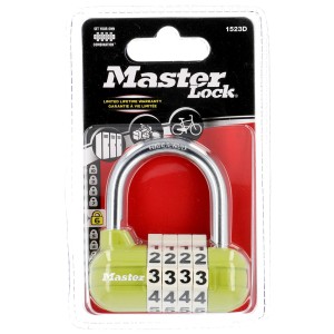 Master Lock Pro-Sport Vorhängeschloss, 4-stellig, assortierte Farbe. Zahlenschloss mit Bügel aus Stahl.