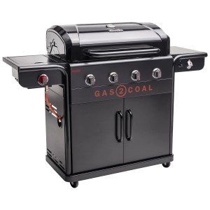 Char-Broil Gas2Coal Special Edition 4 Grill Ibrido: Grill a gas e carbone con 4 bruciatori e piastra.