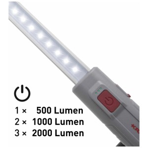 Kraftwerk luce LED estensibile per vano motore con 50 LED SMD e 3 livelli di luminosità.