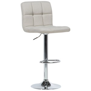 Beliani tabouret de bar Marion, lot de 2, tissu beige, structure chromée, hauteur réglable.