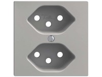 Feller Steckdosen-Frontplatte EdizioDue 2 x Typ13 Hellgrau Feller Steckdosen-Frontplatte EdizioDue 2 x Typ13 Hellgrau