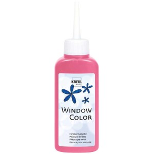 Kreul Window Color Fensterfarbe in Rosa, 80 ml Flasche für kreative Fensterbilder.