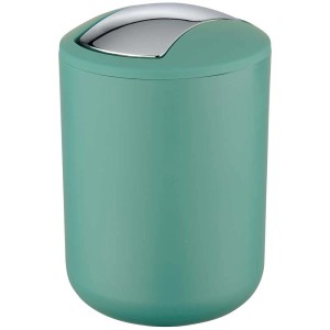 Cestino basculante verde Wenko Brasil S, 2 l, in plastica con coperchio cromato.