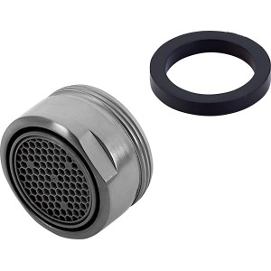 Aeratore M24 per rubinetto cucina baliv KI-1120, ottone cromato effetto acciaio inox.
