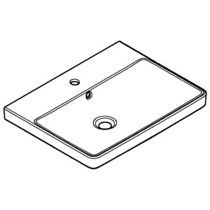 Lavabo Grohe Euro Ceramic, 60 cm, bianco, con troppopieno e foro rubinetto.