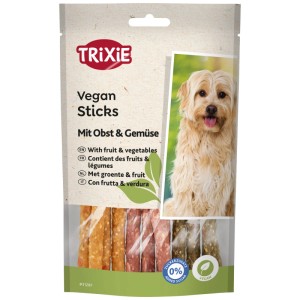 Trixie Vegan bastoncini masticabili per cani con frutta e verdura, confezione da 100g.
