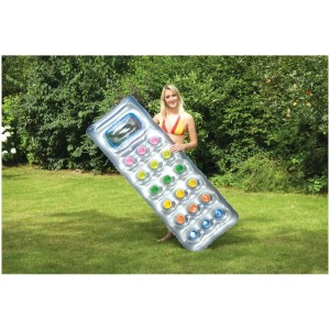 Materassino gonfiabile Happy People Solar, 173x63 cm, con cuscino e finestra. Materassino argentato con dettagli colorati.