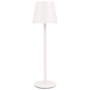 Lampada da tavolo a batteria AddLiving LED Fashion Light bianca in metallo, dimmerabile, per interni ed esterni. IP44.