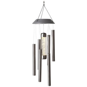 Star Trading Solar-Windspiel Chime Bubbly aus Edelstahl, mit warmweißen LEDs. Solar Deko.