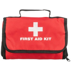 Kit di pronto soccorso Trixie Premium rosso, set da 38 pezzi per cani e gatti.