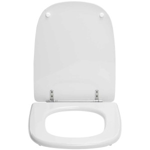 Sedile WC Diaqua Mobello bianco alpino, MDF, cerniere cromate, vista dall'alto.