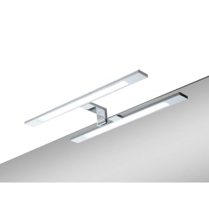 Lampada LED cromata Lines III, 40 cm, per specchi da bagno.