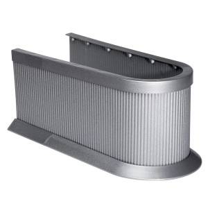 Cache siphon argenté Badmobil pour accessoires de meubles de salle de bain.