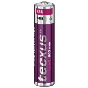 Batteria ricaricabile NiMH Micro AAA, 1.2 V, 600 mAh, ideale per dispositivi ad alto consumo.
