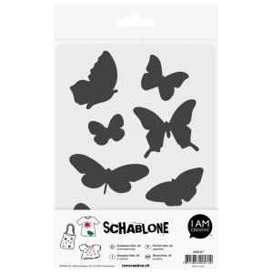 I Am Creative stencil A5 con farfalle per bambini, per dipingere e creare.