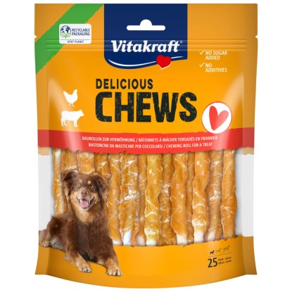 Vitakraft Delicious Chews Bastoncini da masticare con pollo misura S / 25 pz.